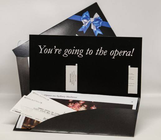 A picture of an Opera Australia voucher envelope