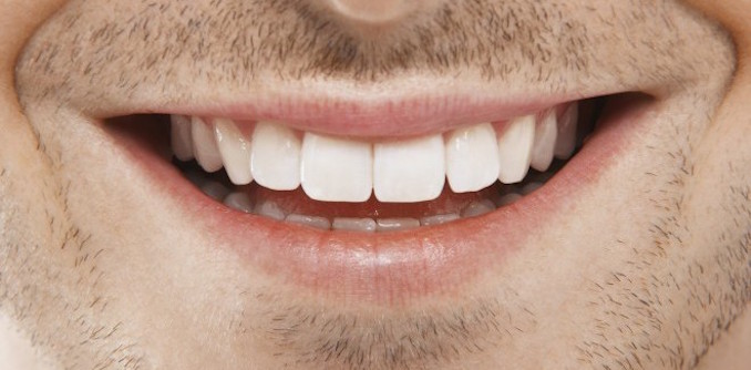 Man teeth white