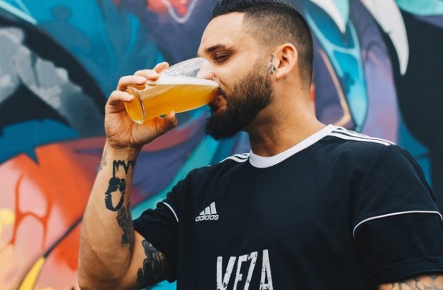 Man drinking beer