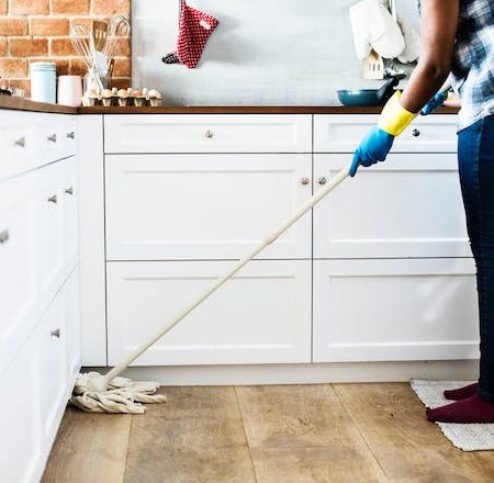 Cleaning mopping kitchen