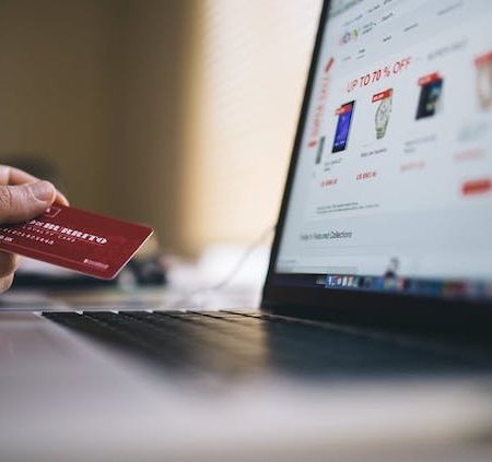Online shopping laptop credit card