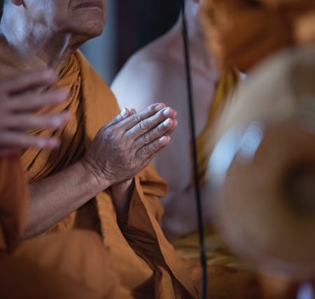 Praying monk