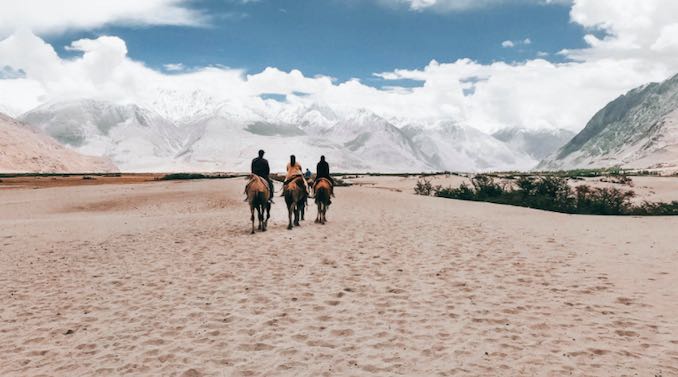 People horses desert 1