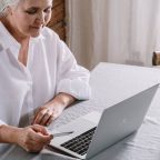 Old woman laptop work
