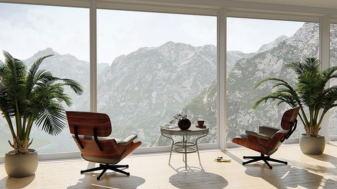 View living room Eames chair