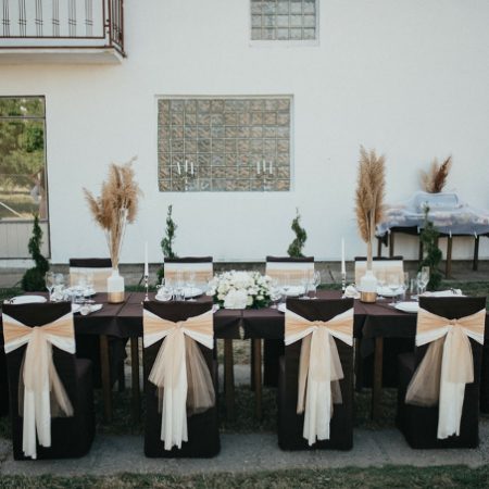 A wedding table outdoors