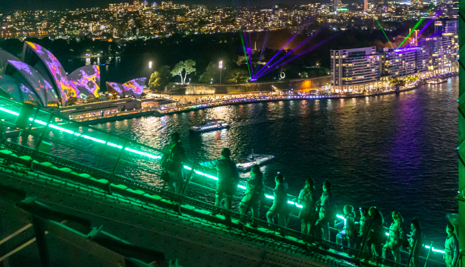 Vivid Sydney Bridge climb