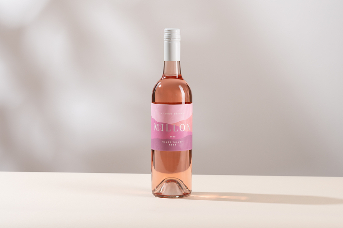 Millon rose wine bottle
