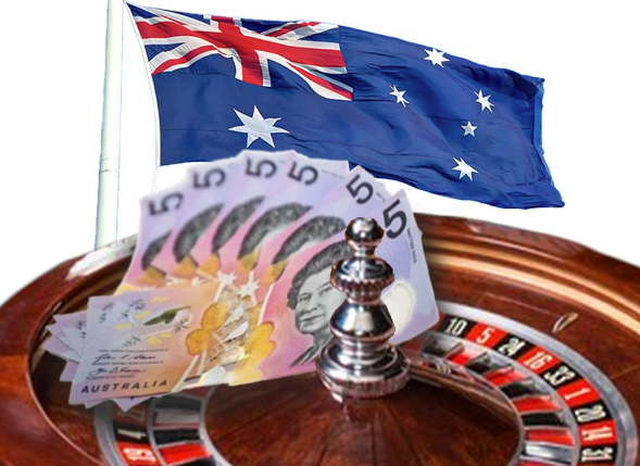 Roulette Australia flag 5 dollar money