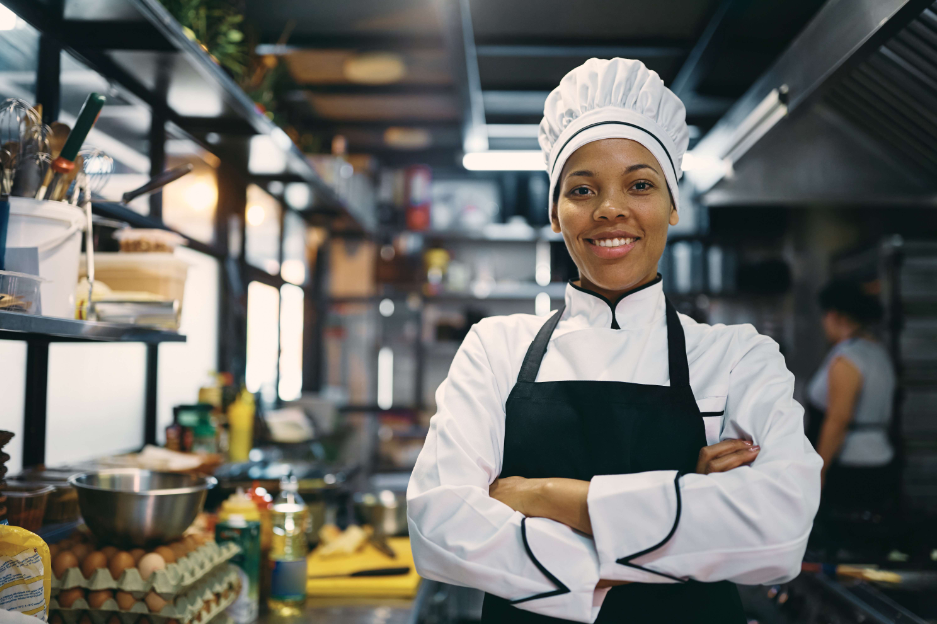 Black woman chef cook