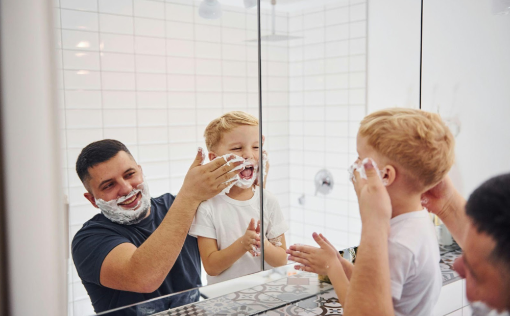 Child man shaving